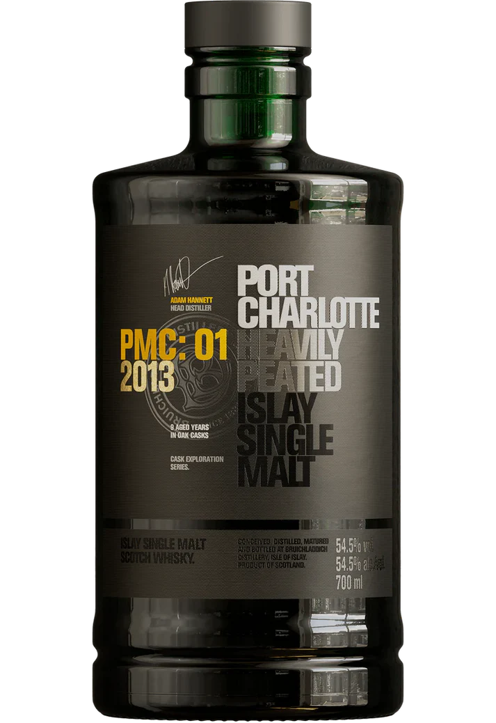 BRUICHLADDICH SCOTCH SINGLE MALT PORT CHARLOT PMC:01 HEAVILY PEATED 2013 750ML