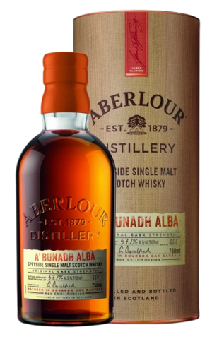 ABERLOUR A BUNADH ALBA SCOTCH SINGLE MALT CASK STRENGTH BOURBON OAK BARREL 750ML